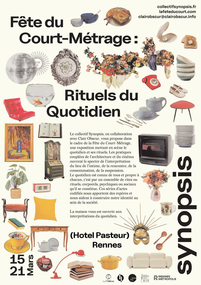 ENSABRETAGNE's tweet photo. Le Collectif Synopsis expose les "Rituels du quotidien" du 15 au 21/03 à l’Hôtel Pasteur, et propose une soirée de projection ce 15/03, à 19h, Maison des Association à Rennes. #ensab #collectifsynopsis #clairobscur #feteducourtmetrage #hotelpasteur #architecture https://t.co/uNPPp86mNu