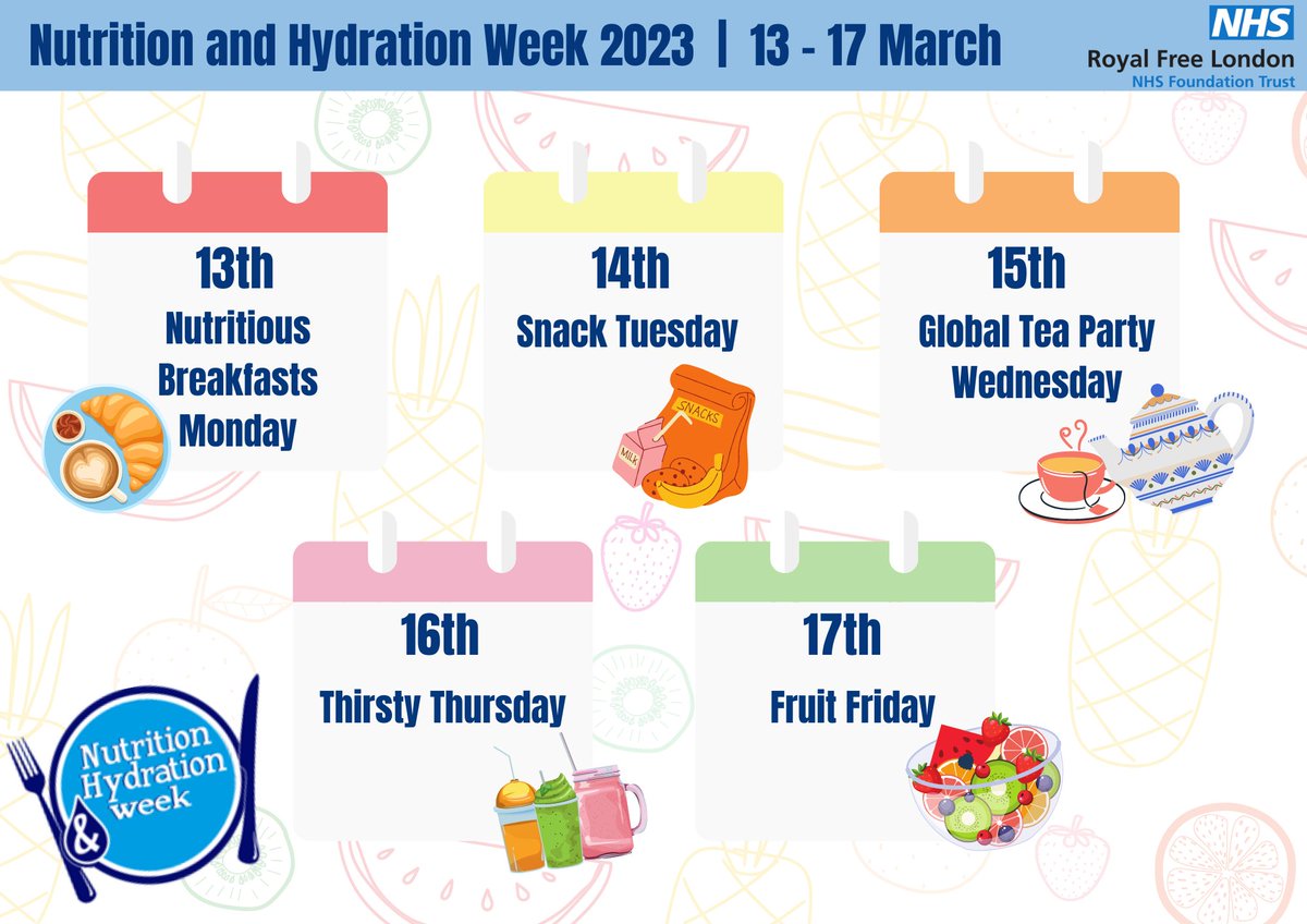 Chavi Schneck RD (@rd_chavi) on Twitter photo It's Nutrition and Hydration Week! Excited for a week of events at
<a href="/RoyalFreeNHS/">Royal Free London</a>
Royal Free Hospital😊
Today's theme is #SnackTuesday 🍿 Encouraging energy-dense snacks for patients, and focusing on healthy snack swaps for staff!
#NHWeek2023 <a href="/BDA_Dietitians/">British Dietetic Association</a> <a href="/NHWeek/">N&H Week</a> It's Nutrition and Hydration Week! Excited for a week of events at
<a href="/RoyalFreeNHS/">Royal Free London</a>
Royal Free Hospital😊
Today's theme is #SnackTuesday 🍿 Encouraging energy-dense snacks for patients, and focusing on healthy snack swaps for staff!
#NHWeek2023 <a href="/BDA_Dietitians/">British Dietetic Association</a> <a href="/NHWeek/">N&H Week</a>