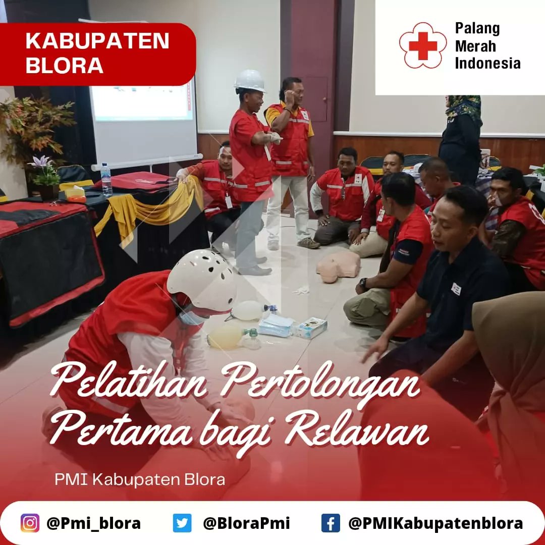 Selasa,14 Maret. PMI Kabuaten Blora menggelar Pelatihan Pertolongan Pertama untuk Relawan Kecamatan Se-Kabupaten Blora yang di adakan di Resto Bambu Sanjaya dan di hadiri oleh 56 peserta. <a href="/palangmerah/">Indonesian Red Cross</a> <a href="/PMIJawaTengah/">PMI Jawa Tengah</a>