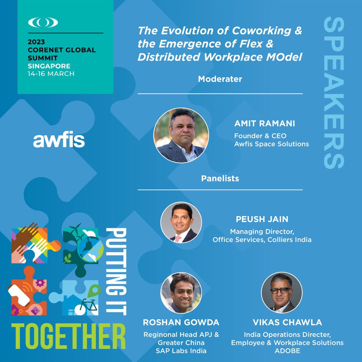 myawfis's tweet photo. Our Founder &amp; CEO, @iamamitramani will be moderating a panel discussion that will delve deeper into ‘The Evolution of #Coworking &amp; the Emergence of #Flex &amp; Distributed #Workplace Model’ at the 2023 @CoreNetGlobal  Summit APAC, #Singapore. 

#CNG23Singapore #CoreNetGlobalSummit https://t.co/KVPPeO1xIr