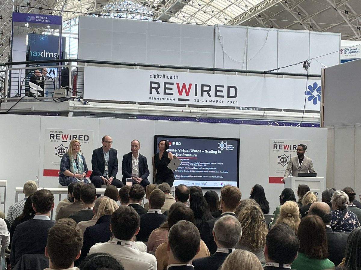 And we are off at #rewired23. Standing room only at #virtualward session with @ukpenguin @tara_donnelly1 👇