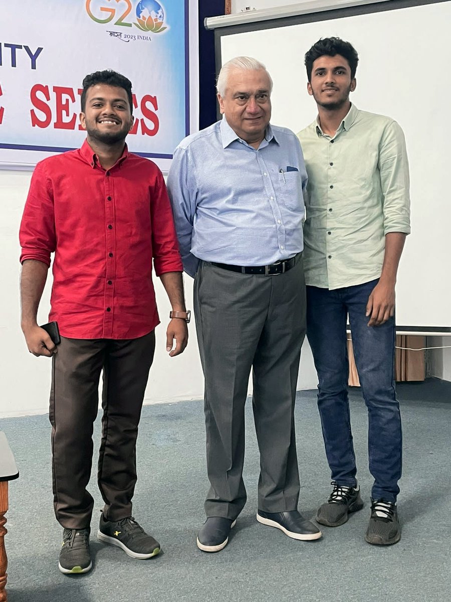 Sahad_Harsh's tweet photo. Attended 2 days distinguished lecture series organized by School of Social Science &amp; Int. Studies. Very delighted to hear Amb. Talmiz Ahmed, former Indian Ambassador to Saudi Arabia, Oman &amp; UAE. Also,the recipient of the King Abdul Aziz Award for excellence in Diplomacy @DPISPU https://t.co/i7JBVmn8cQ