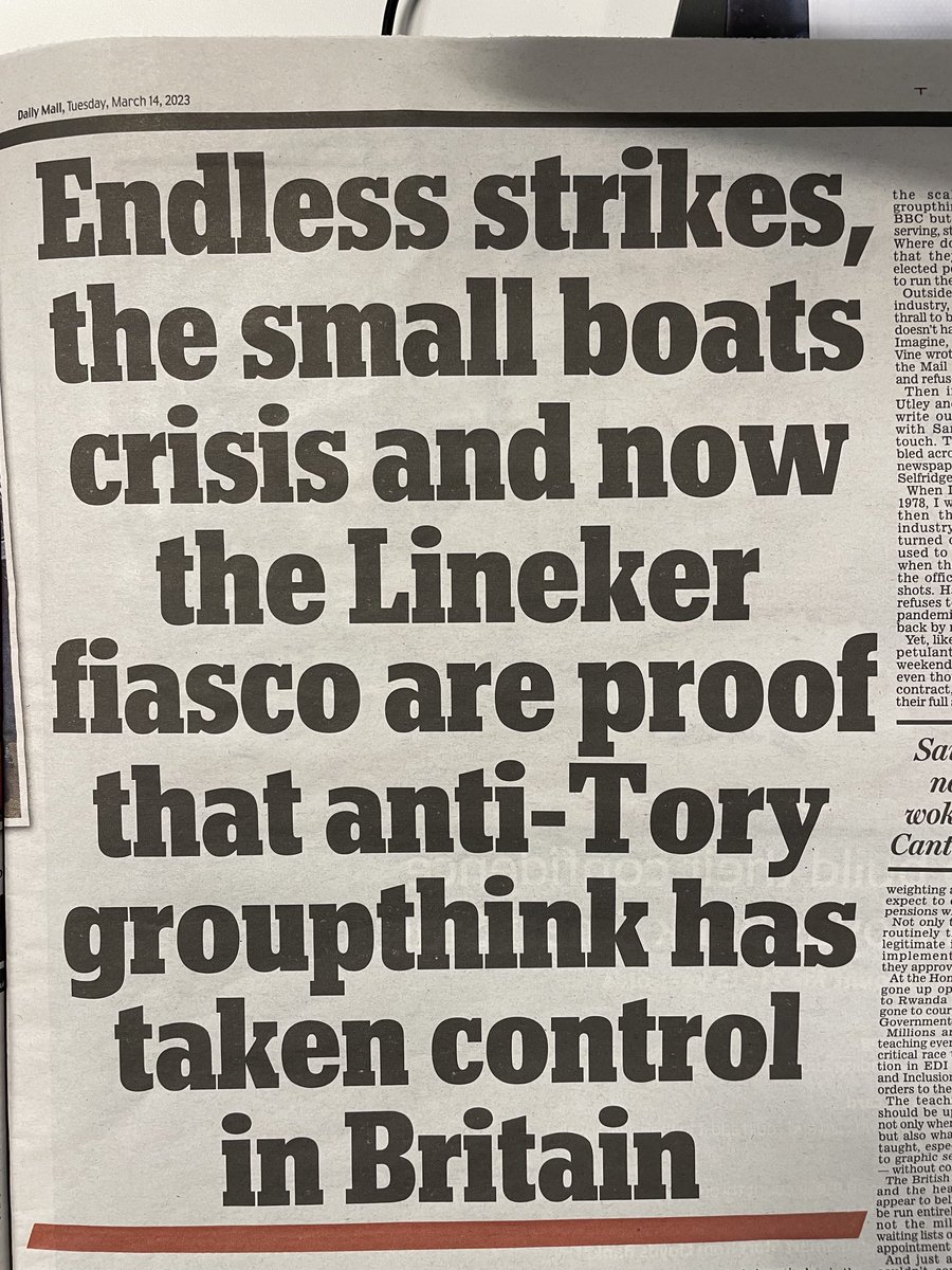 13 years in power, 5 Prime Ministers, almost all of the print &amp; commercial broadcast media cheerleading for them, 4 general election victories, 80 seat majority at the last one, Brexit ‘victory’ etc etc. And here’s the Daily Mail’s Florida correspondent, Richard Littlejohn…
