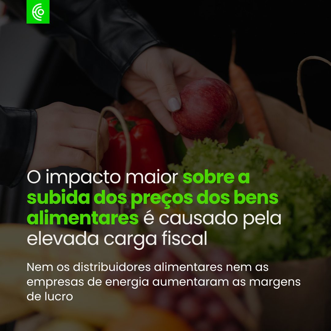 ECO_PT's tweet photo. Nem os distribuidores alimentares nem as empresas de energia aumentaram as margens de lucro. O impacto maior sobre a subida dos preços dos bens alimentares é causado pela elevada carga fiscal. https://t.co/VpLepXrq4e https://t.co/3CZ8yszVWc