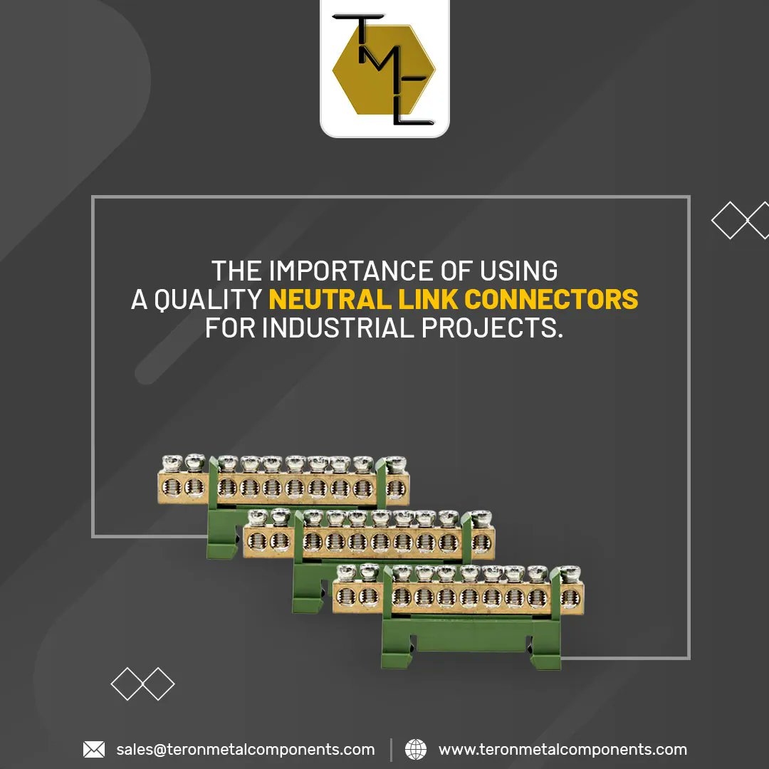 TeronMetal's tweet photo. The importance of using a quality neutral link connectors for industrial projects. 

https://t.co/CHBMMZFEU5 

#NeutralLink #BrassNeutralLink #ComponentsManufacturing https://t.co/6KqHLSRZhp