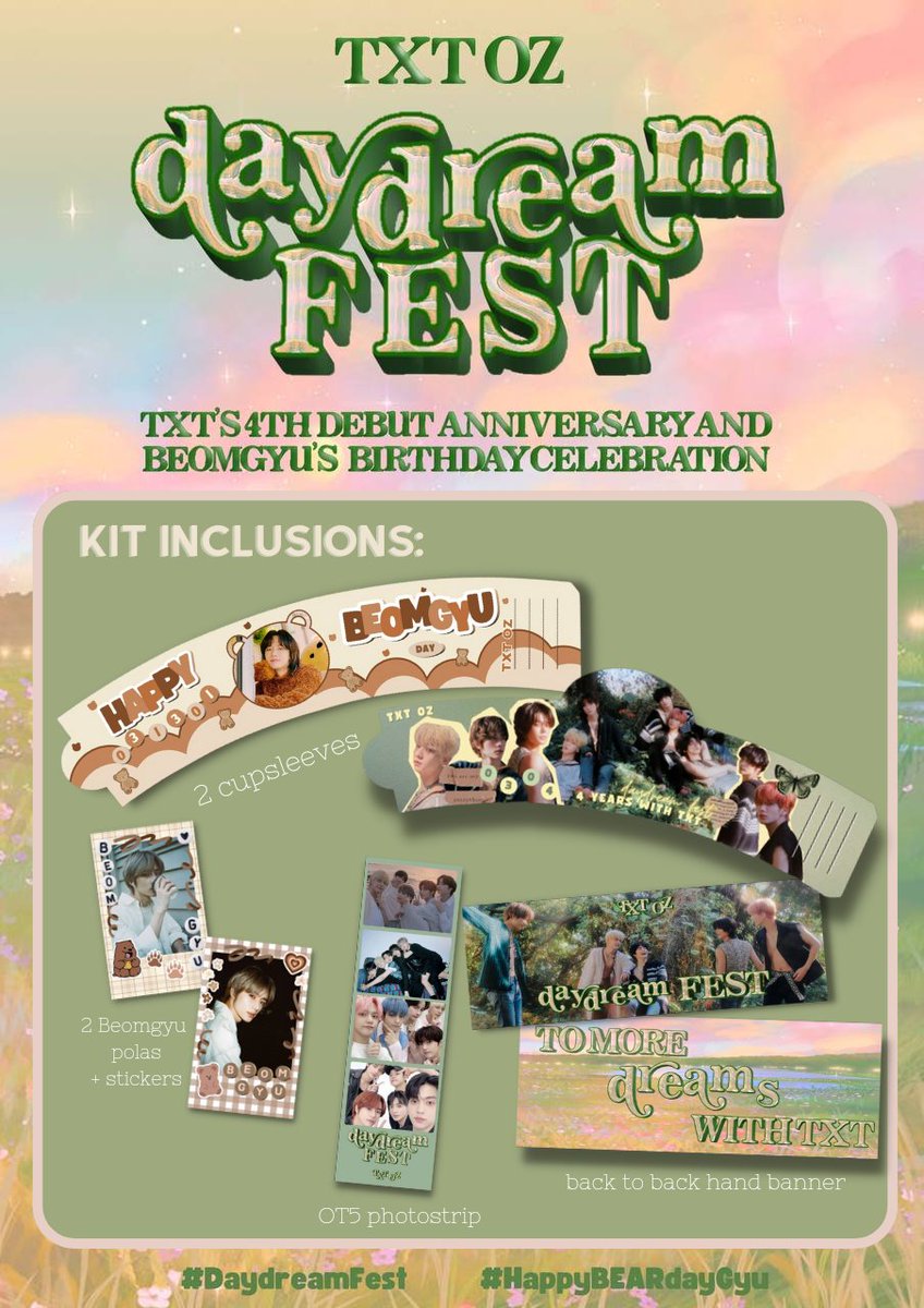 TXT_Zambales's tweet photo. Let's celebrate TXT's 4th Anniversary and 🧸Beomgyu's birthday on March 19, 2023 at Black Street Café, Olongapo City.

Slots are still open:
https://t.co/mcOk1QYgaE

Registration Fee: P250.00 (includes kit &amp; drink)

See you there, MOA!

#DaydreamFest #HappyBEARdayGyu #TXTOZ https://t.co/9yusoXMd0A