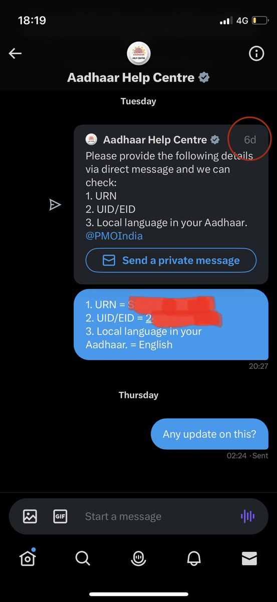 faisal4_malik's tweet photo. @Aadhaar_Care @PMOIndia It’s been 6 days since i shared the requested information. Does it really take that long for Digital India to validate an Aadhaar update request?
Still the question-Is Civil Directorate of Goa not centrally authorised?
@goacm @PMOIndia @UIDAI @UIDAIMumbai https://t.co/vvB2ECGLPQ