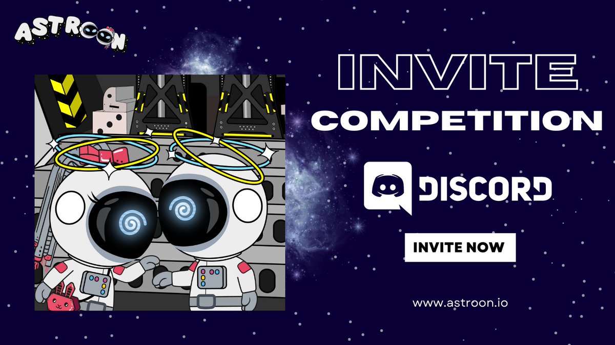 PlayAstroon's tweet photo. "🎉 Join our Discord invite competition for a chance to win big!
 1st - $150 USD
 2nd - $100 USD
3rd - $50 USD
 The more friends you invite, the better your chances of winning! Don't miss out!
 #DiscordCompetition #WinBig #Prizes #NFTs #Discord #crypto https://t.co/sbGLOOBwj7