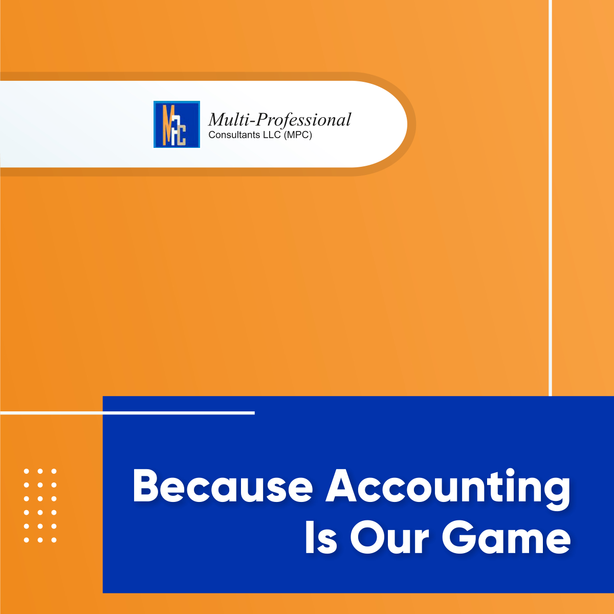 multiproconsllc's tweet image. We help individuals and business owners ensure their businesses follow the Generally Accepted Accounting Principles (GAAP).

So for all your accounting, taxes, and financial needs, don&apos;t delay talking to the experts today!

#GenerallyAcceptedAccountingPrinciples