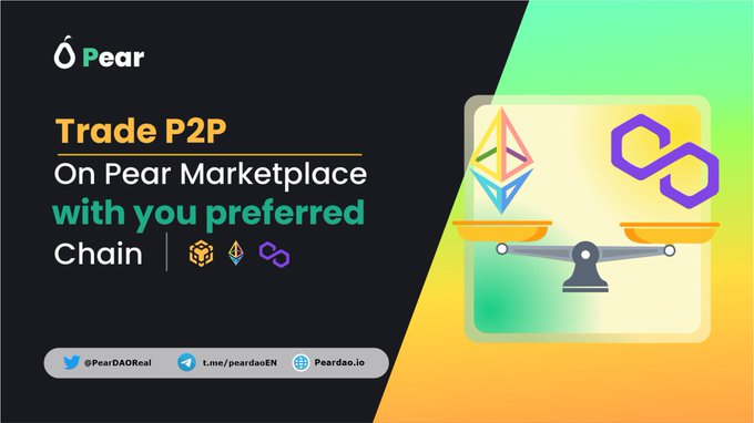 BurstSol's tweet photo. 🙋‍♂️ هل أنت من النوع الذي يفضل #ETH أو سلسلة #Polygon ​​للمعاملات؟ ✅ يمكنك الآن تداول #Peer-to-Peer على #PearDAO باستخدام سلسلتك المفضلة #BSC #ETH #Polygon 🍐إن PearDAO هو سوق لا مركزي يسهل تداول جميع الأصول القابلة للتداول مقابل الأصول الموجودة على السلسلة. https://t.co/3xMfk7vKhb