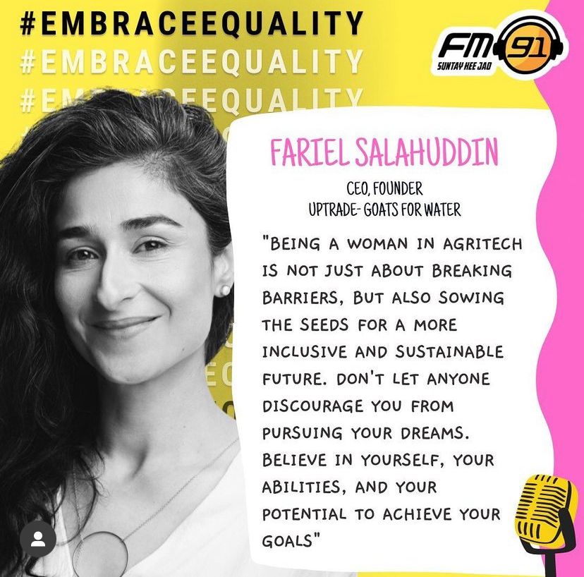 UpTrade - Goats for Water (@goatsforwater) on Twitter photo Thank you <a href="/FM91_official/">FM91 Pakistan</a>! We are so proud to be a women owned and women led business in #Pakistan! 
#InternationalWomensDay #EmbraceEquality Thank you <a href="/FM91_official/">FM91 Pakistan</a>! We are so proud to be a women owned and women led business in #Pakistan! 
#InternationalWomensDay #EmbraceEquality