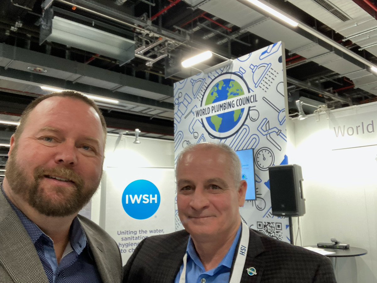 IAPMO_Pres's tweet photo. Very excited to be here at #ISH2023 this week and I’ve got some great company @IWSHFoundation @WPlumbingCouncl @UAPipeTrades @DaveViola #PlumbingChampions https://t.co/7uCvrN4YEF