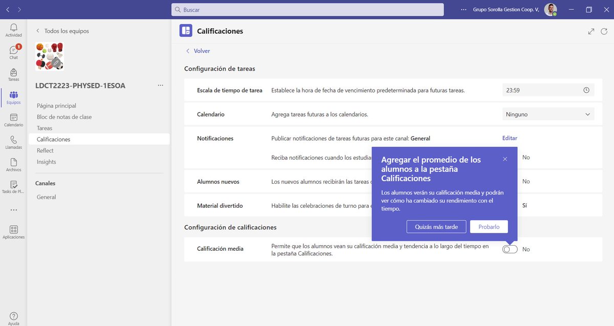 ¿Sabías que ya puedes configurar tus equipos de #MicrosoftTeams para que el alumnado pueda ver su promedio de calificaciones?

👩🏼‍🎓🗒️💯

#claustrovirtual #MicrosoftEDU #edtech