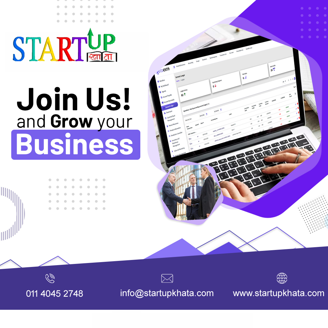 Join Us And Grow Your Business
#startupkhata #growyourbusiness #onlineaccounting #accounting #AccountingOnline 
startupkhata.com