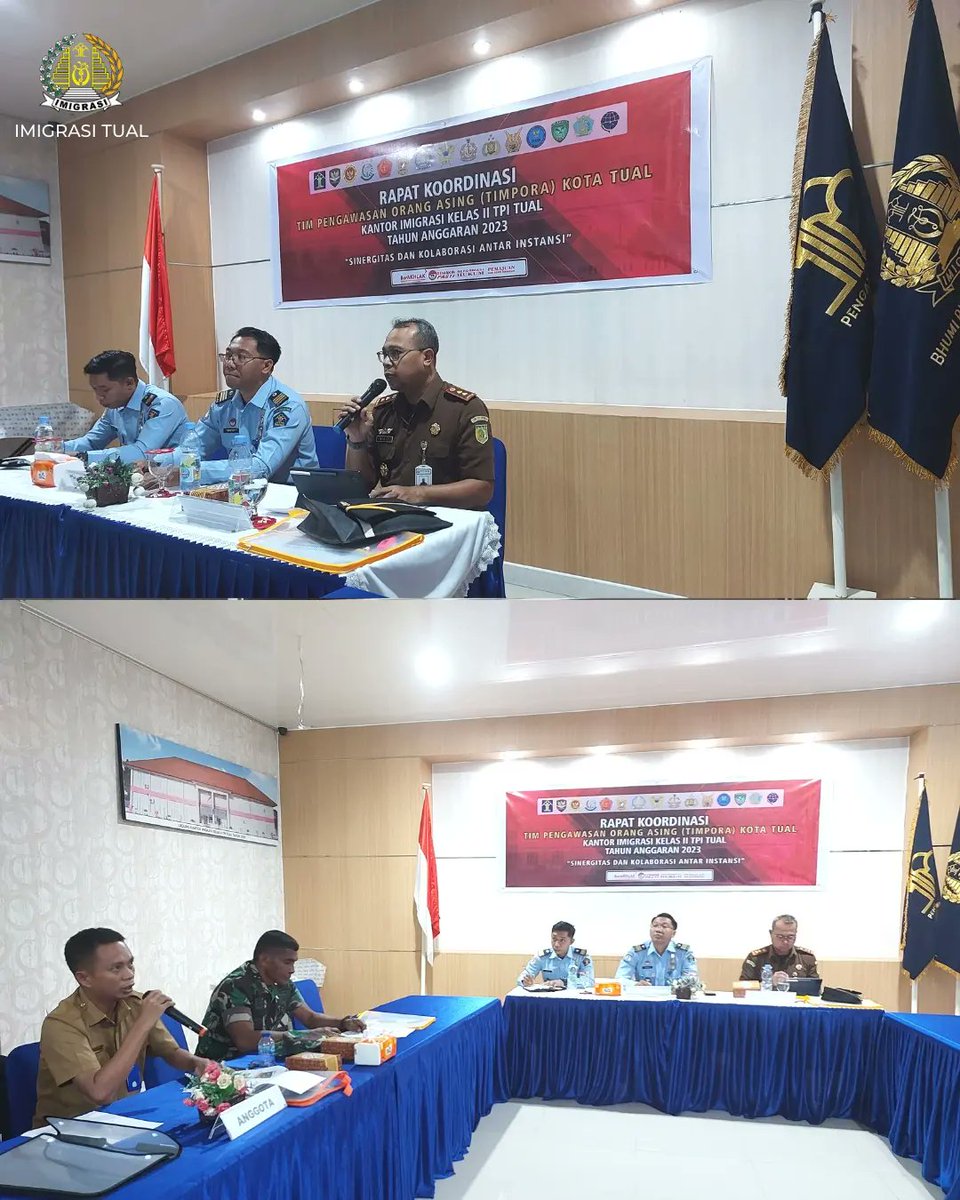 kanim_tual's tweet photo. Tual (14/3) – Kantor Imigrasi Kelas II TPI Tual menggelar Rapat Tim pengawasan Orang Asing (TIMPORA) Kota Tual yang dilaksanakan di Aula Kantor Imigrasi Kelas II TPI Tual.

#kanwilkemenkumhammaluku
#imigrasiindonesia 
#imigrasitual 
#timpora https://t.co/LYoFvLDhqt