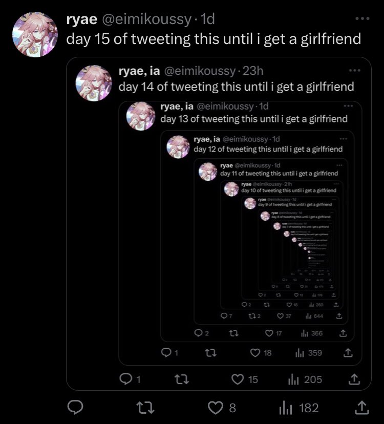 eimikoussy's tweet photo. day 16 of tweeting this until i get a girlfriend https://t.co/blDrfxxWY0
