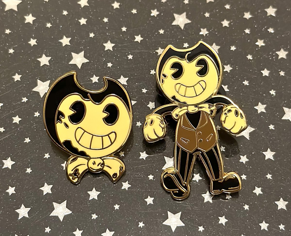 SpaceJacketArt's tweet photo. Bendy can go anywhere you go. Just watch out for the ink demon. 

2 new Bendy pin at my shop! 

https://t.co/LmnZd15lph

#BENDY #Bendy_and_the_Dark_Revival  #enamelpin https://t.co/F7nTOaWmiC