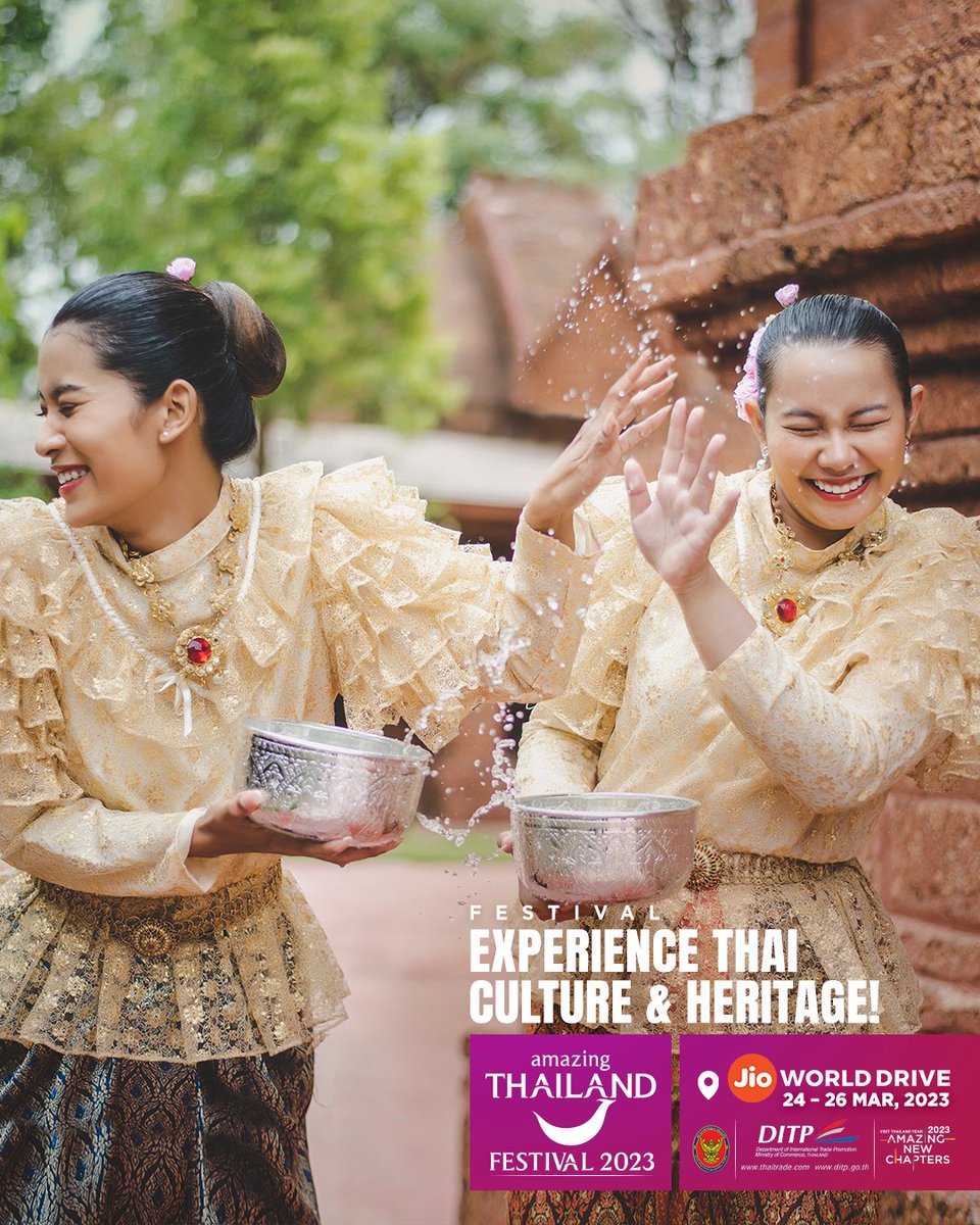 tat_india's tweet photo. Weโre bringing the festivities of Thailand to youโจ Experience the thrill of Songkran to the traditional Thai performances of Khon๐น๐ญ and more at the ๐Amazing Thailand Festival, March 24 - 26 at Jio World Drive, BKC๐
#AmazingThailandFestival #Mumbai #JioWorldDrive #BookYourDate https://t.co/ibsHnhm5pA