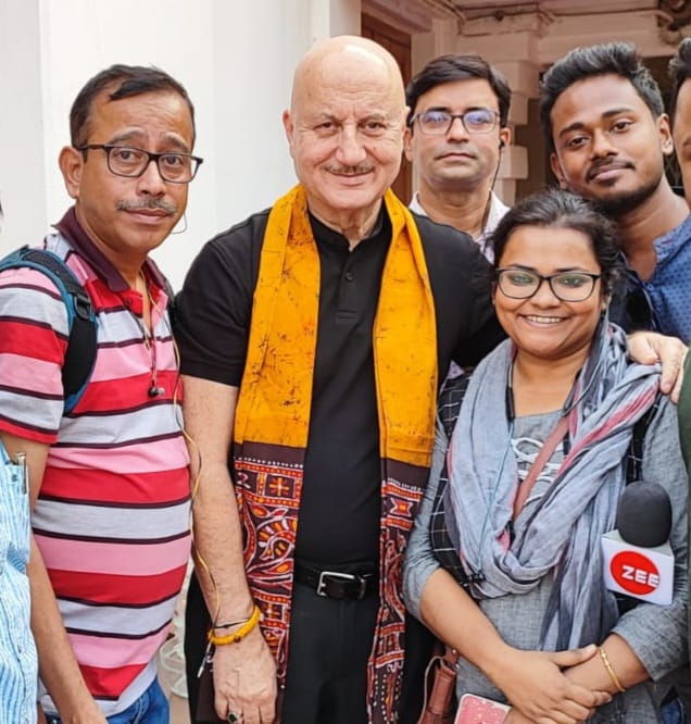 With <a href="/AnupamPKher/">Anupam Kher</a> ji at Santiniketan.. Really awesome experience.