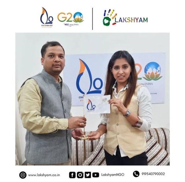 Happy to be associated with C20 vertical of G20 summit 2023 India. Civil Society summit will ensure all the NGOs who have been massively creating an impact , will join hands optimizing the possibilities of collaboration &amp; create a better world for all. #lakshyamngo #bethechange