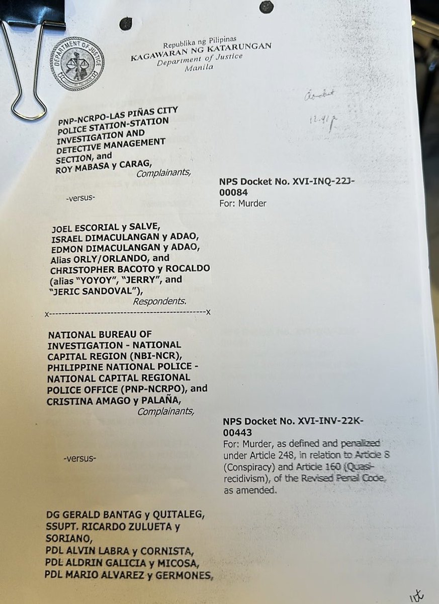 JoyceRMN's tweet photo. JUST IN: Reklamong 2 counts ng murder laban kay Suspended BuCor chief Gerald Bantag at iba pa kaugnay ng Lapid-Villamor killings, nakitaan ng probable cause ng DOJ https://t.co/ERzGmHCcXn