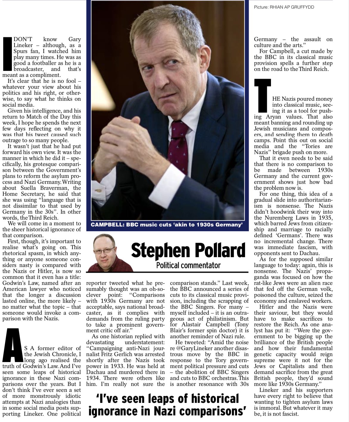 Stephen pollard on twitter my column on historical ignorance and the