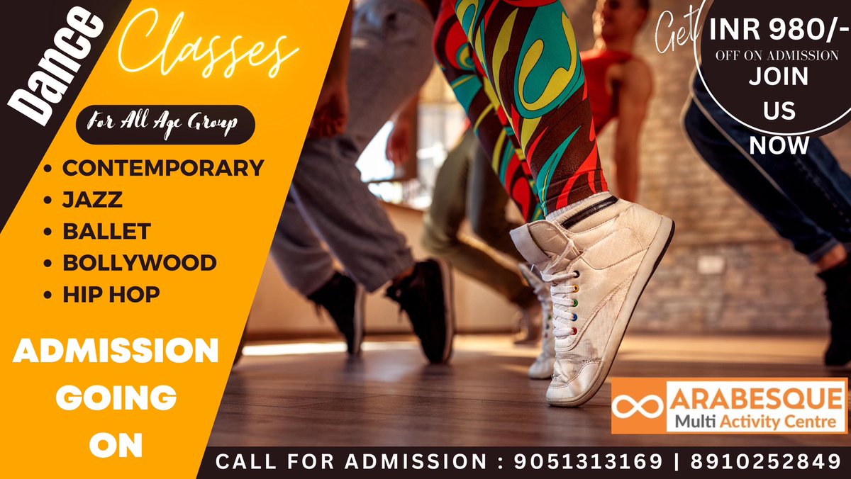 arabesque_mac's tweet photo. DANCE CLASSES FOR ALL AGE GROUPS
CONTEMPORARY | JAZZ | BALLET | HIP HOP
BOLLYWOOD…..
.
.
Join Us Now &amp; Get INR 980 Off On Admission.
.
.
ADMISSION OPEN.
.
.
Call For Admissions : 9051313169 | 8910262849
Visit Our Website : https://t.co/uX2RRMg24c

#arabesque #dance #dancefitness https://t.co/Fn0hVCOffu