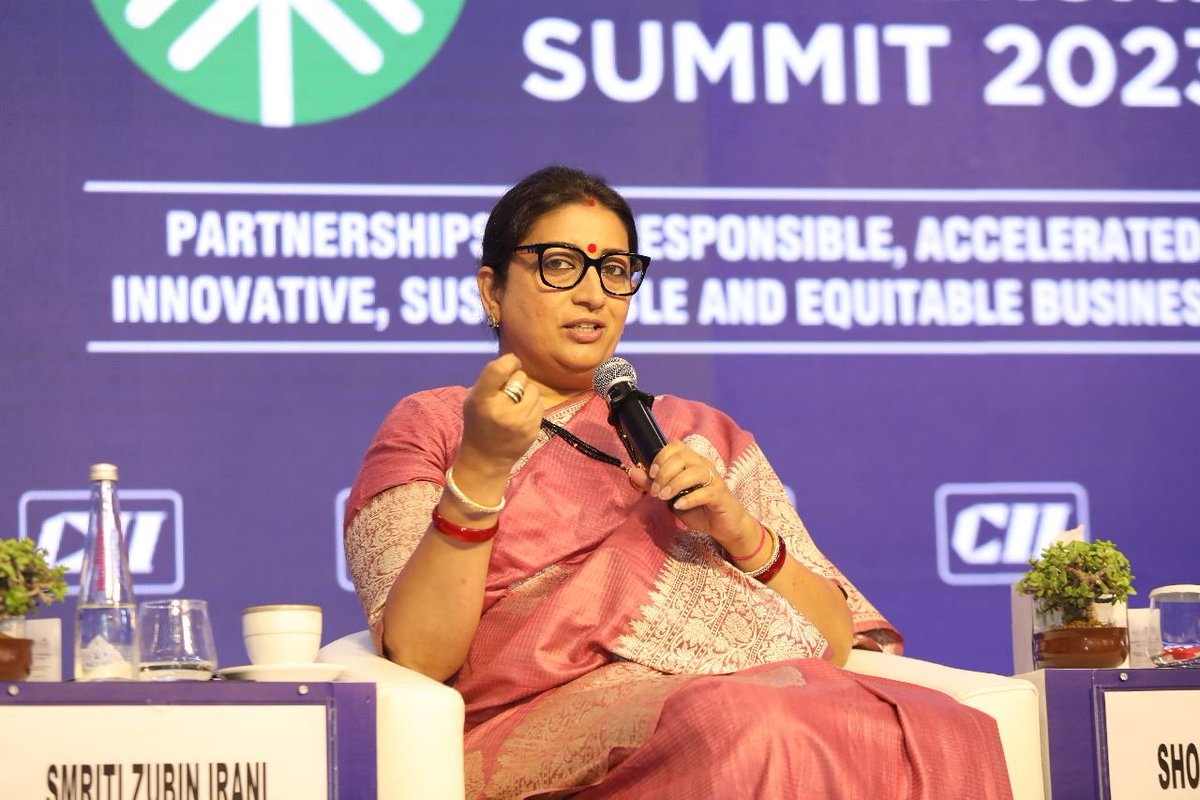 Confederation of Indian Industry (@followcii) on Twitter photo Indian women are at the very fulcrum, not only of change, which is positive, but at the very center of powerful transitions. ~ <a href="/smritiirani/">Smriti Z Irani</a>, Hon'ble Minister for <a href="/MinistryWCD/">Ministry of WCD</a> and <a href="/MOMAIndia/">Ministry of Minority Affairs</a>, GoI at the Power of Inclusiveness Session at CII #PartnershipSummit2023 <a href="/DPIITGoI/">DPIIT India</a> Indian women are at the very fulcrum, not only of change, which is positive, but at the very center of powerful transitions. ~ <a href="/smritiirani/">Smriti Z Irani</a>, Hon'ble Minister for <a href="/MinistryWCD/">Ministry of WCD</a> and <a href="/MOMAIndia/">Ministry of Minority Affairs</a>, GoI at the Power of Inclusiveness Session at CII #PartnershipSummit2023 <a href="/DPIITGoI/">DPIIT India</a>