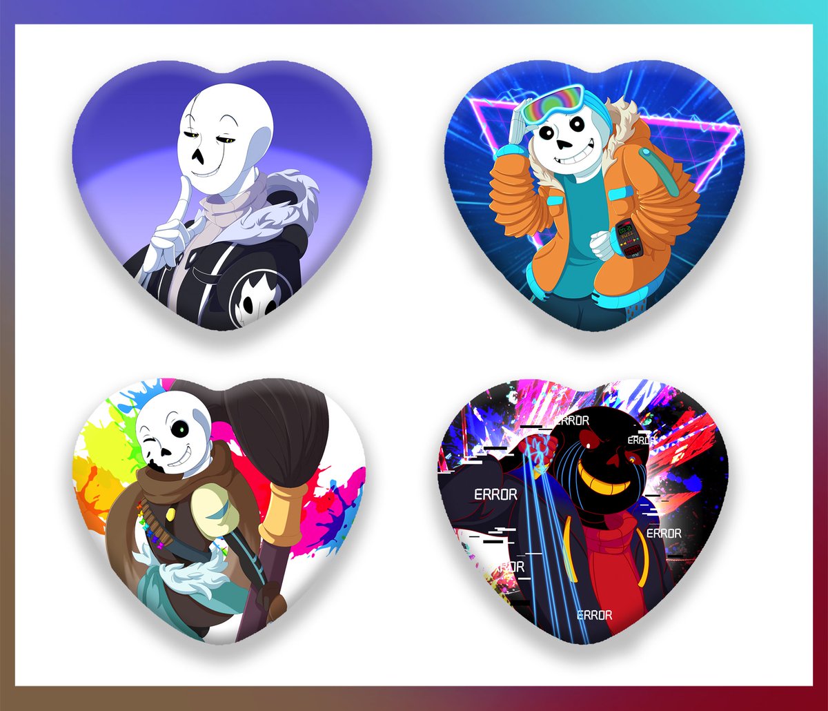 SpaceJacketArt's tweet photo. #Undertale AUs Series 5 button set is finally done! 
Who's your favorite? Mine is Gaster with lil Asterisk. 

https://t.co/FXBPBTvxp8

#undertaleAU #paraversetale #underswap #underfell #swapfell #underverse #dreamtale #dimensiontale #inksans #errorsans #gastersans #horrortale https://t.co/ati4NtIBy5