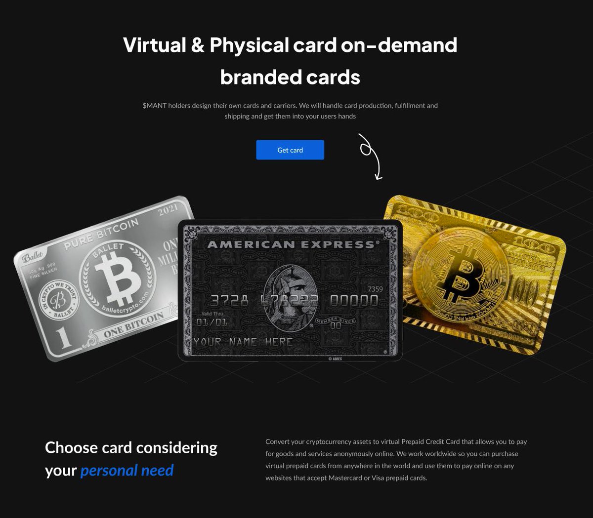 Gm Fam, Product Update. @MantleSwap is going to be the first project on the @0xMantle Network to launch prepaid virtual card after #MantleMainnet.  Buy on-demand prepaid virtual cards only on @MantleSwap with cryptocurrency  #bitcoin #Ethereum #bitdao #BuildonMantle #Testnet