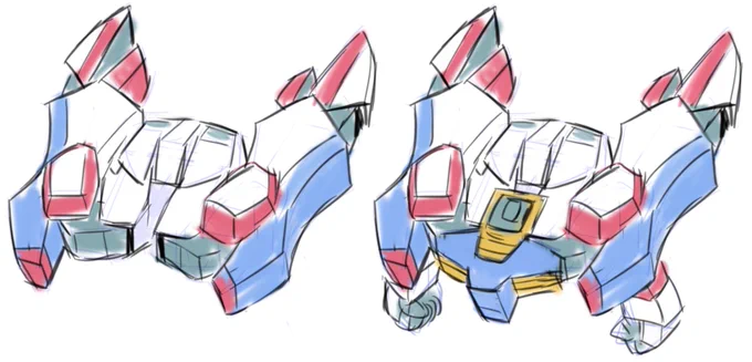 SDリアル変形ガンダム用ネタ出し。この変形パターンって、スラスターの方向とかで合理的じゃないからリアル系からは出てこなそうであんま見たことないかもなんですが、描いてみたらまあまあ美しいかも?このまんま背負わせるもアリかなあ。 