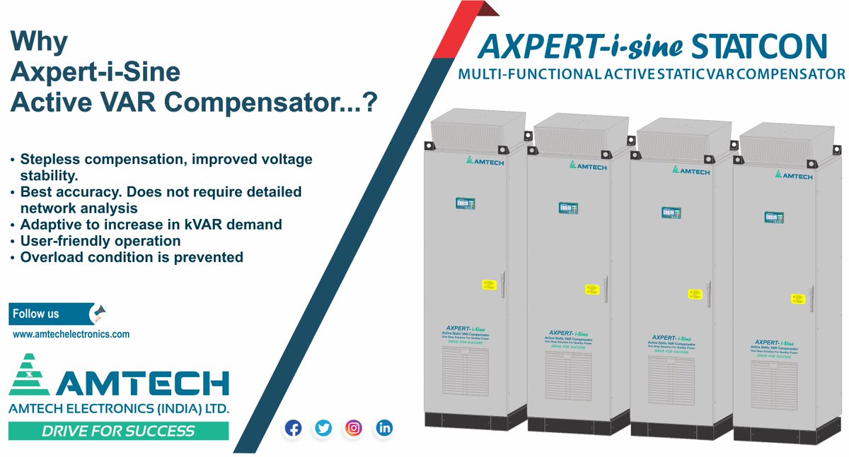 amtech_aeil's tweet image. Axpert-i-Sine STATCON, user can program different power factor for utility and auxiliary power.
#STATCON #MultiFunctionalActiveStaticVARCompensator #StaticVARCompensator #STATCONControls #Staticvarcontroller #Staticvarcontrollerinindia
#qualitypower #sales #electrical #Indian
