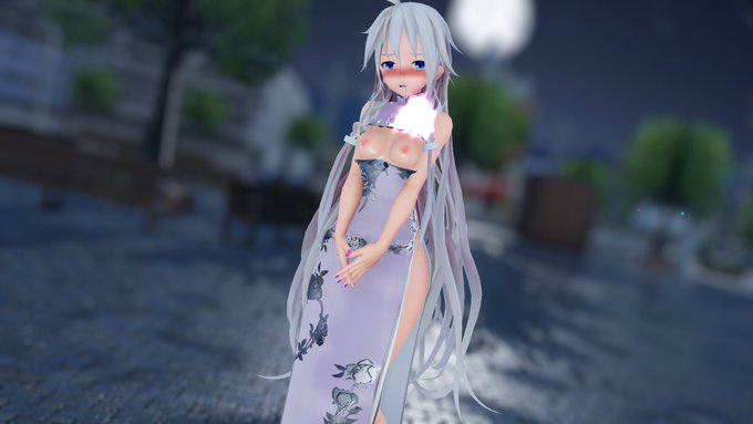 IAちゃんにもチャイナドレス着せました!
ミクさんよりもお尻が大きくて太ももが太いので、スリットから覗く下半身がえっち! 