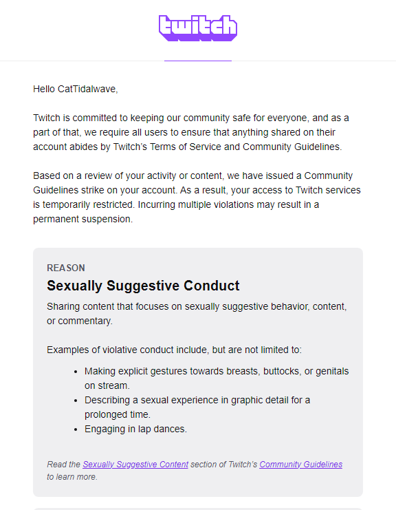 CatTidalwave's tweet photo. Twitch is a joke of a platform. They hate Australians and allow people to get railed and filled like a cream pie but I sing "Owl City - Fireflies (Karaoke Version)" and this is apparently so sexy that Twitch have to take it down. https://t.co/W5vFW7ARSS
