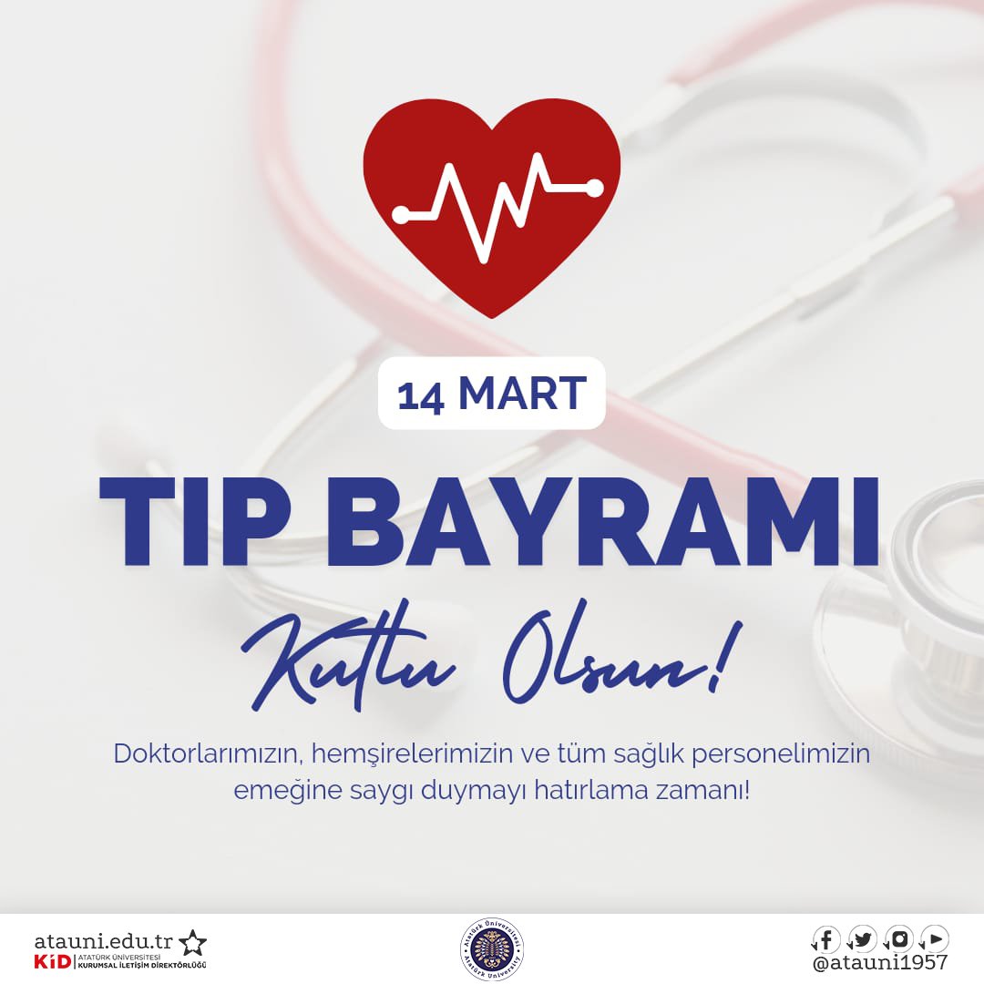 Sevgili hocalarımızın ve değerli öğrencilerimizin 14 Mart Tıp Bayramı kutlu olsun