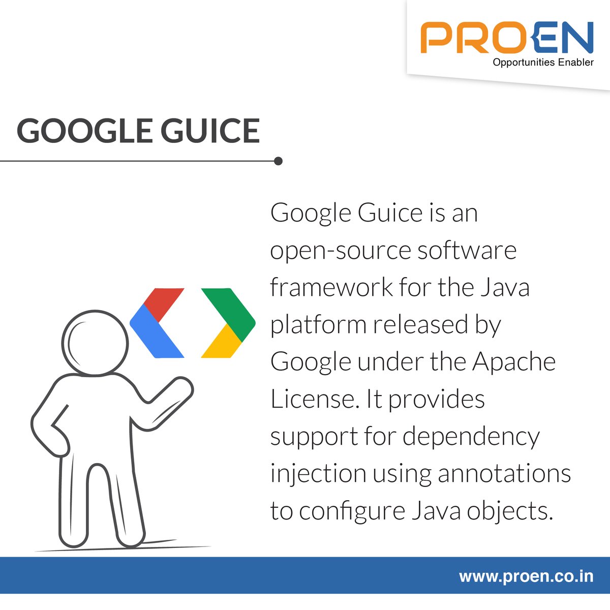 Proen05540198's tweet image. 𝐓𝐞𝐜𝐡 𝐓𝐞𝐫𝐦: 𝐆𝐨𝐨𝐠𝐥𝐞 𝐆𝐮𝐢𝐜𝐞

Google Guice simplifies dependency management in Java apps by automatically creating and managing objects, and connecting different parts of the program like building blocks.

#ProEn #TechTermTuesday #GoogleGuice