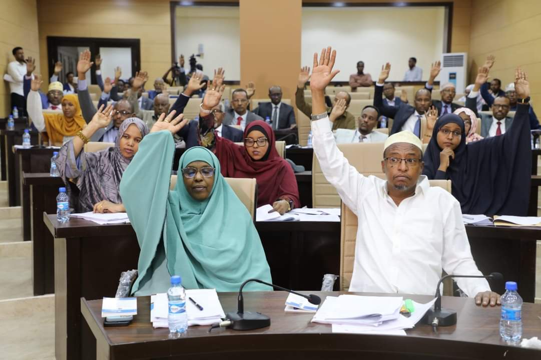 4Daltabyo's tweet photo. The Senators in @AqalkaSare overwhelmingly endorsed the newly appointed ICRIC members. The committee also received a similar endorsement from the House of the People of Parliament two days ago.
H.E @HassansheikhAliaddressed the house after the vote and welcomed the approval. https://t.co/OXvSZIe5Us