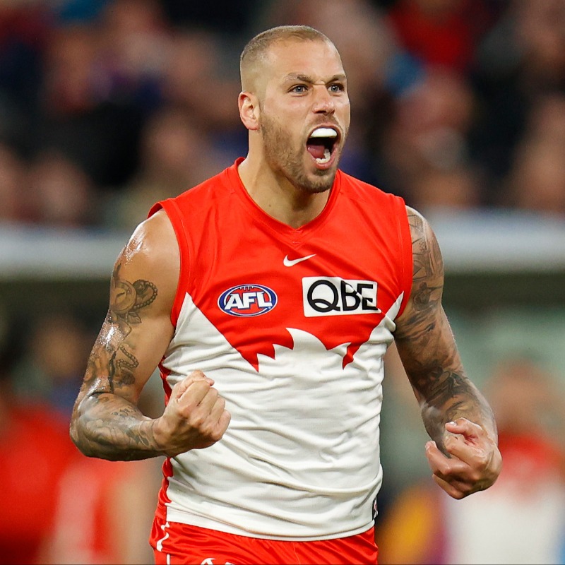 sydneyswans's tweet photo. Buddy Franklin, the now 36-year-old maestro, who became the fifth AFL player to kick 1000 goals, could give us a moment even more unique in football history. #Bloods