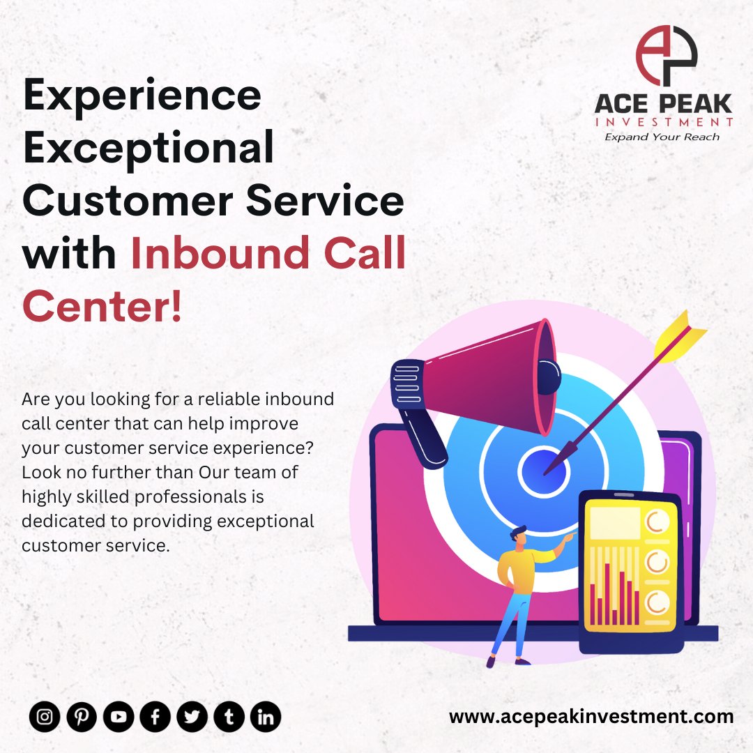 acepeak_'s tweet photo. Are you tired of being put on hold for hours? Look no further! Our Inbound Call Center is here to help! Click the link in the bio to learn more! #InboundCallCenter
Visit:- https://t.co/T65q5PyzOS
Contact:- + 65 3158 3765
Mail:-info@acepeakinvestment.com https://t.co/bHmfvlf2Eg