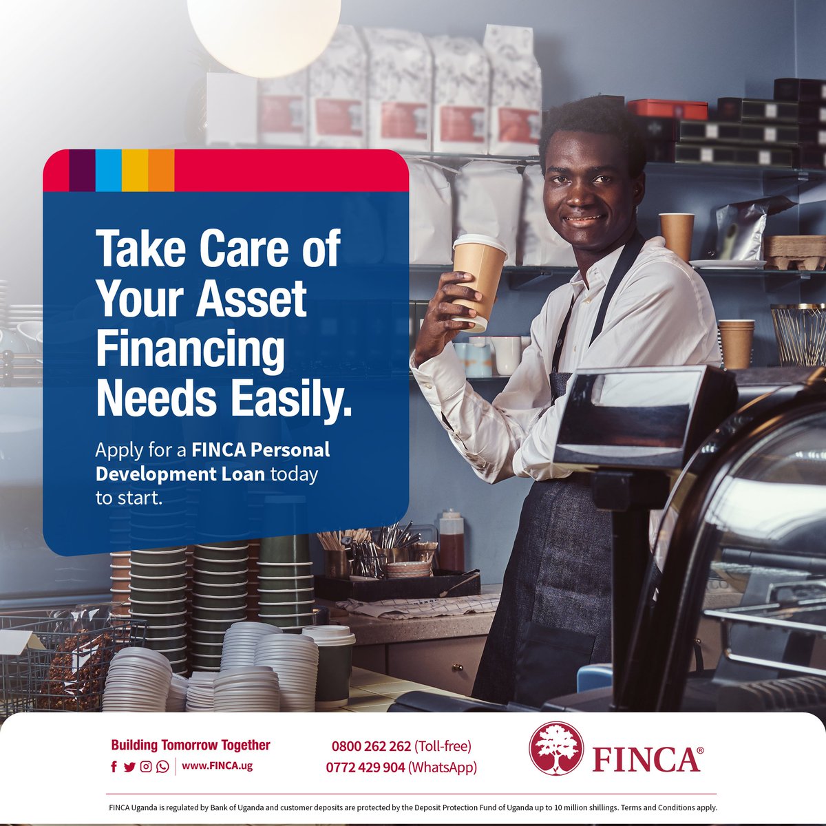 FINCA_Uganda's tweet image. Asset financing has never been this easy. Simply apply for a FINCA personal development loan to get financing for your assets. 
#BuildingTomorrowTogether #assetfinancing