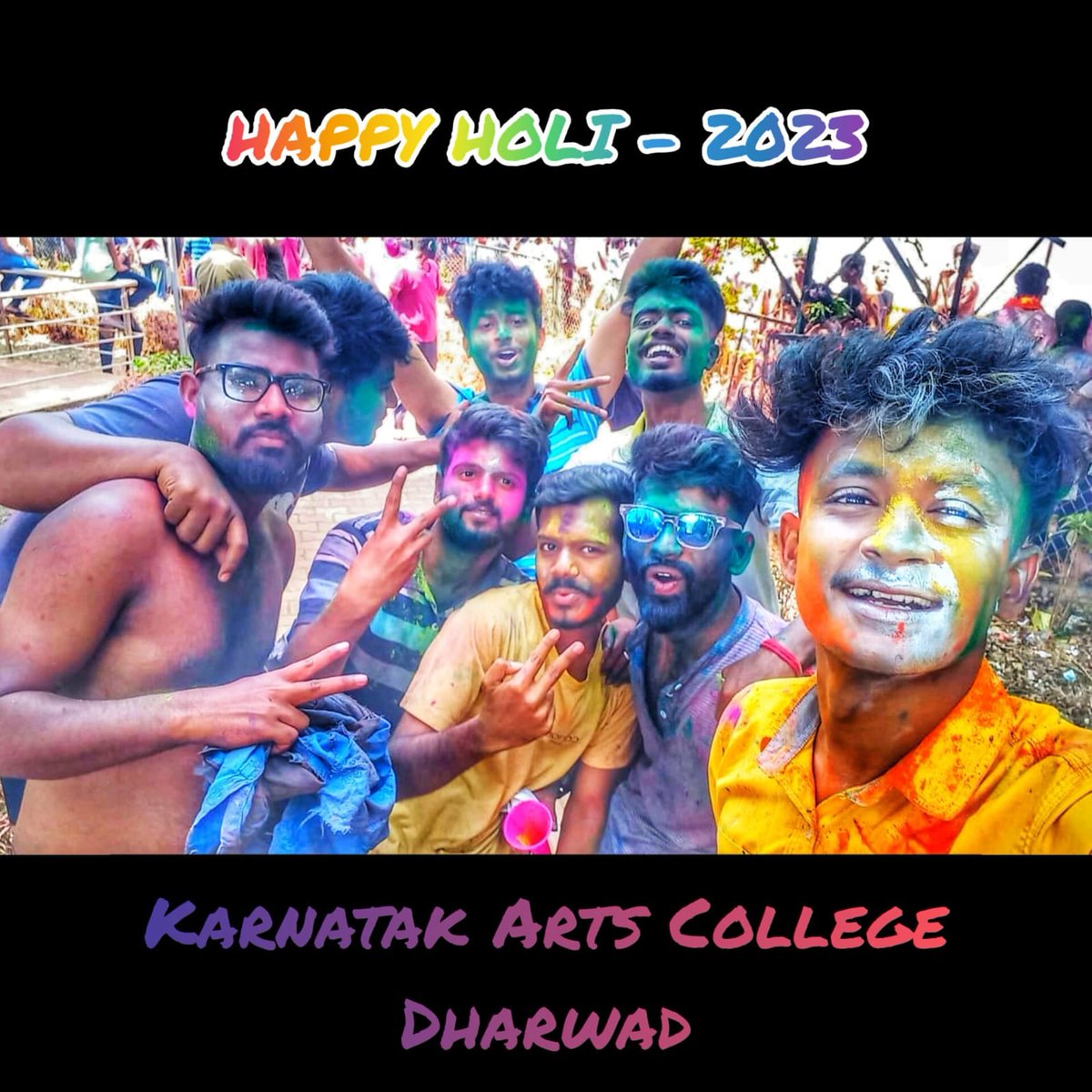 Kcd1kcd1's tweet photo. Holi vibes at Karnatak Arts College Dharwad.
@hublimandi 
@Namma_Dharwad
@Namma_HD https://t.co/o5TFLZvo5e