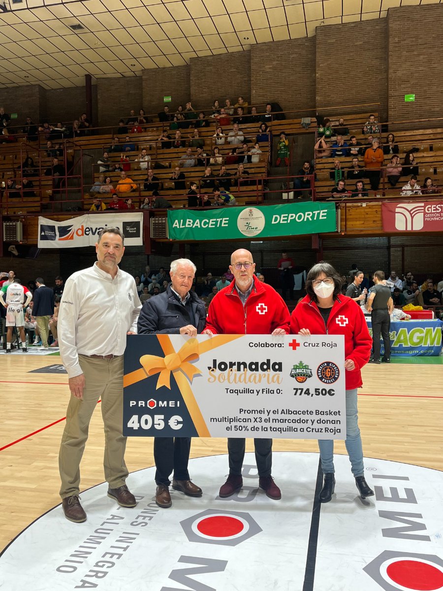 AlbaceteBasket's tweet photo. 💚 Muy agradecidos con nuestro patrocinador @PromeiOficial, que durante el pasado encuentro donó el triple de puntos del marcador de la Jornada 21 contra @gipuzkoabasket a los damnificados por el terremoto de Turquía. 👇🏼 https://t.co/Py6QwghTWk