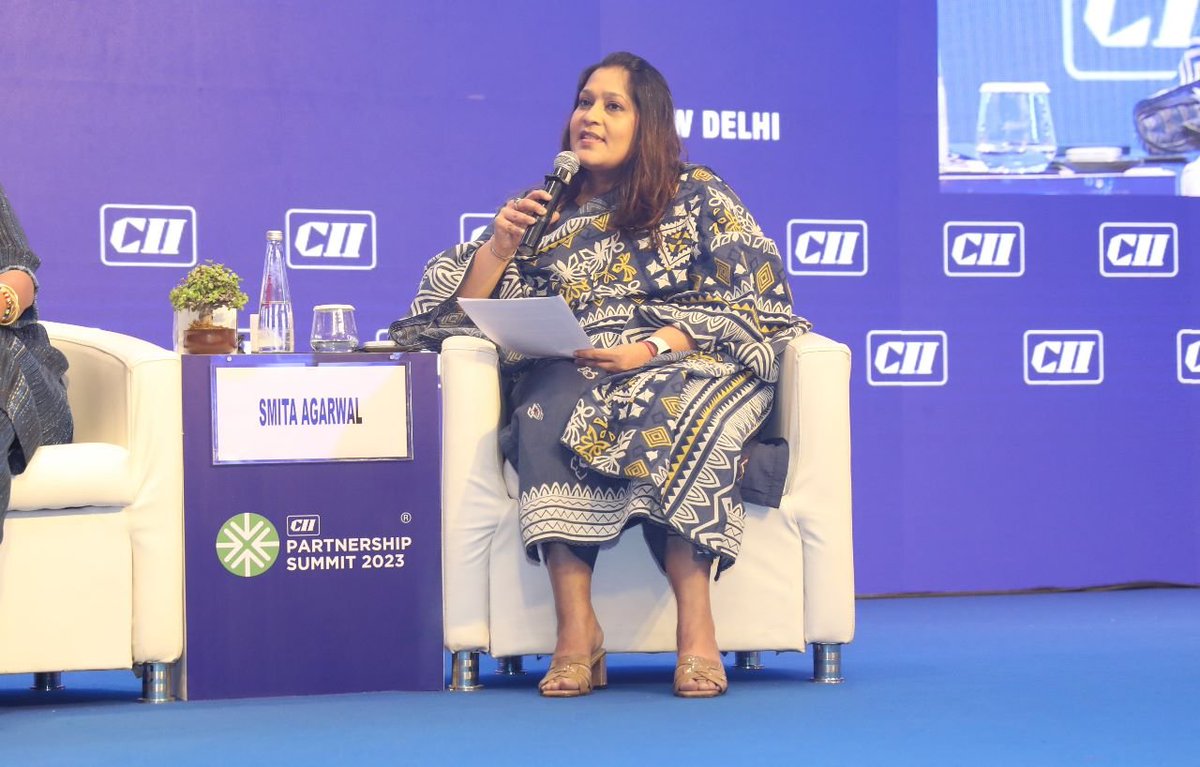 Confederation of Indian Industry (@followcii) on Twitter photo CII, through the National Committee on Women Empowerment & IWN has been working to create robust ecosystems (Cont.) ~ <a href="/Smitasatvik/">Smita Vaish Agarwal</a>, Chairperson, CII National Committee on Women Empowerment and IWN, Director & CFO, <a href="/Ptcil/">PTC Industries</a> at the session on Inclusiveness at #PartnershipSummit2023 CII, through the National Committee on Women Empowerment & IWN has been working to create robust ecosystems (Cont.) ~ <a href="/Smitasatvik/">Smita Vaish Agarwal</a>, Chairperson, CII National Committee on Women Empowerment and IWN, Director & CFO, <a href="/Ptcil/">PTC Industries</a> at the session on Inclusiveness at #PartnershipSummit2023