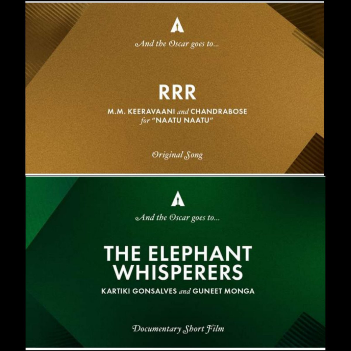 DurgashriB's tweet photo. Proud moment for Indians ❤️🌸
#Oscars2023 #RRR #TheElephantWhisperer #RRRWinsOscar #Documentary #Oscars #Oscars95 #India
Congratulations to all the winners ❤️ https://t.co/u8yqFJ5gDs