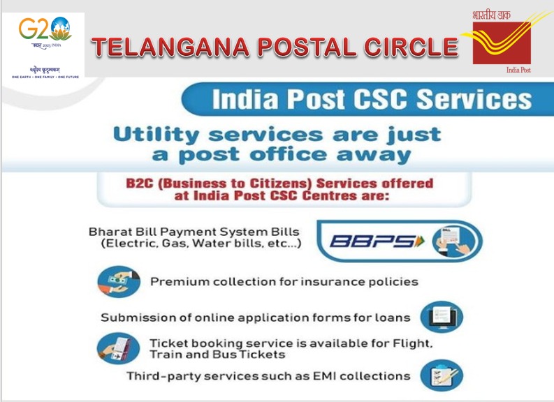 cpmgtelangana's tweet photo. #UtilityServices are now easily accessible with #PostOfficeCSC! Avail services like electricity and gas bills payment, insurance premium, railways & bus ticket booking and much more. #CSCeGovernance #DigitalIndia @IndiaPostOffice https://t.co/d9D2VVbHwB