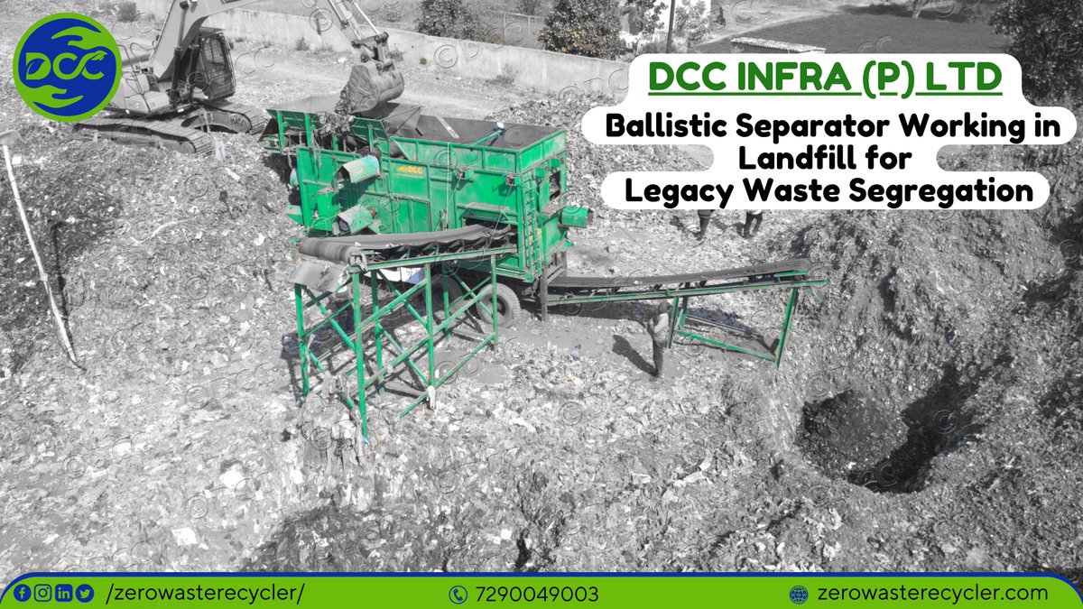 dcczerowaste's tweet image. DCC Infra Pvt. Ltd
Ballistic Separator Working in Landfill for Legacy and Fresh Waste Segregation.

Call: +91-7290049003  
Email: info@zerowasterecycler.com
zerowasterecycler.com/ballistic-sepa…

 #wastereycle #ballisticseparator #wastemanagement  #rdf #legacywaste #biomining #landfill #dcc