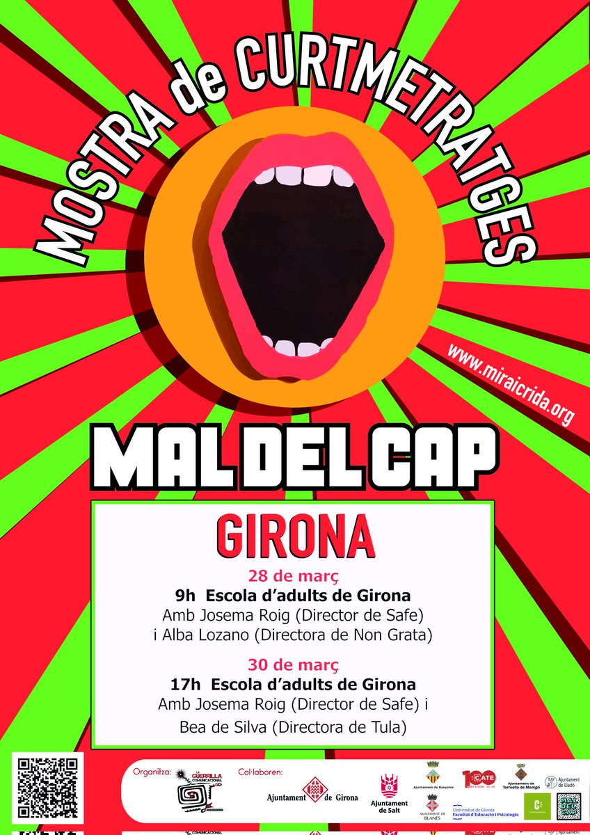 CfaGirona's tweet photo. II Mostra de Curtmetratges #MaldelCap https://t.co/owHZVzA4Ux