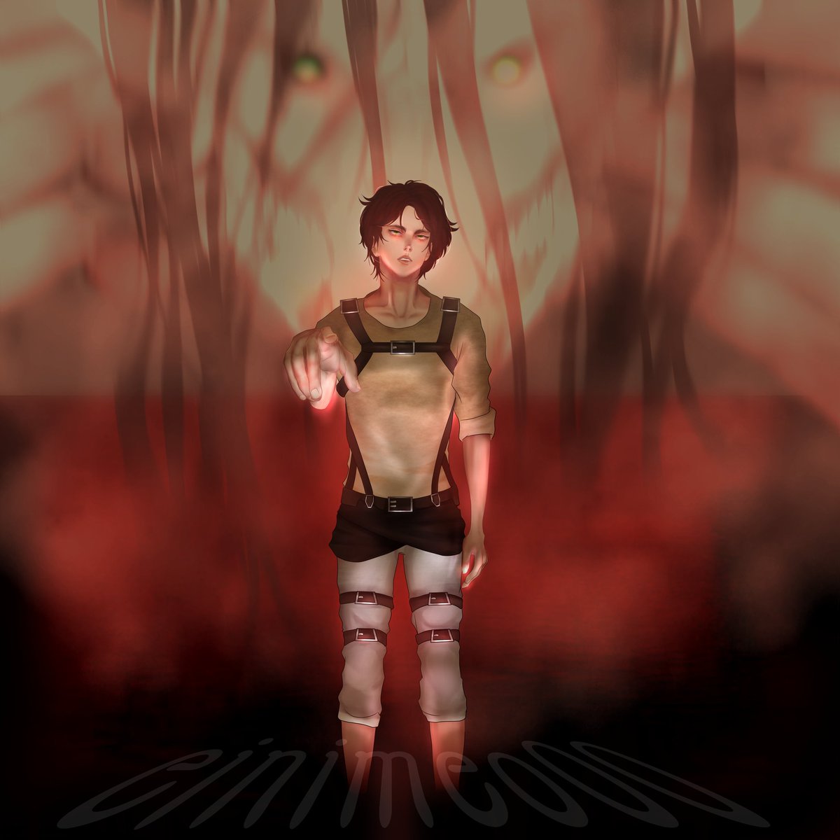 Einime7's tweet photo. #aotfanart #aotrumbling #AttackonTitanFinalSeason #erenyeager https://t.co/2cnFD2hVhk