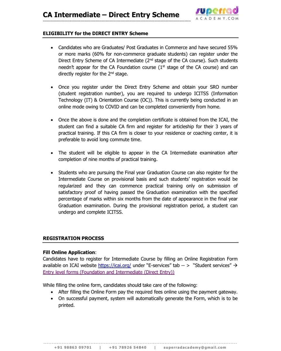 Know about the CA Intermediate direct entry scheme and the process.

Graduates can skip the CA foundation stage and enroll for the CA Intermediate stage directly. The criteria and process is explained in detail.

#icai #cacourse #caclasses #careergoals #commerce #commercestudents