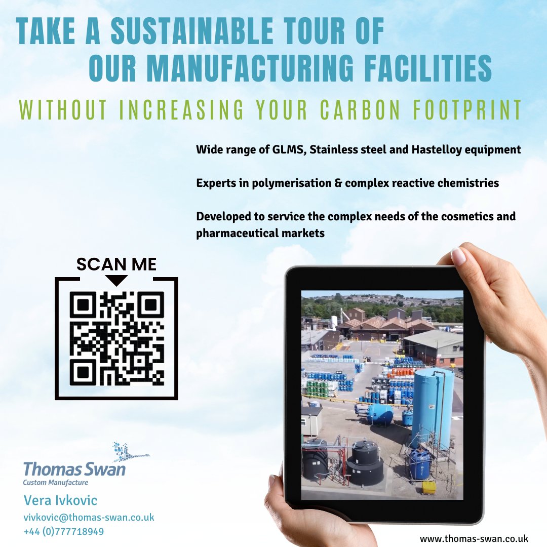 Want a tour of Thomas Swans Custom Manufacturing facilities, but trying to be more sustainable? Now you can enjoy a virtual tour of our facilities from wherever you are! Simply scan the QR code below. #custommanufacturing  #sustainability  #sustainablemanufacturing #VR
